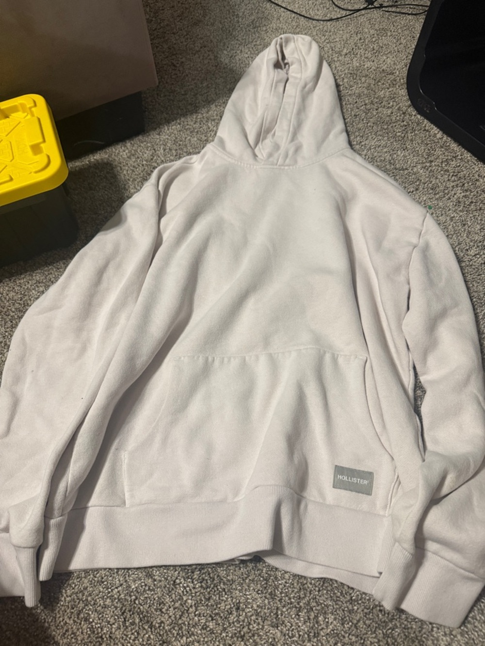 Hollister Men's Cream Crewneck Hoodie